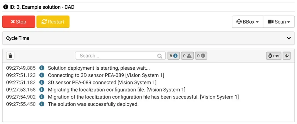 Photoneo bin picking studio 1.11 CAD localization profile optimization - GUI