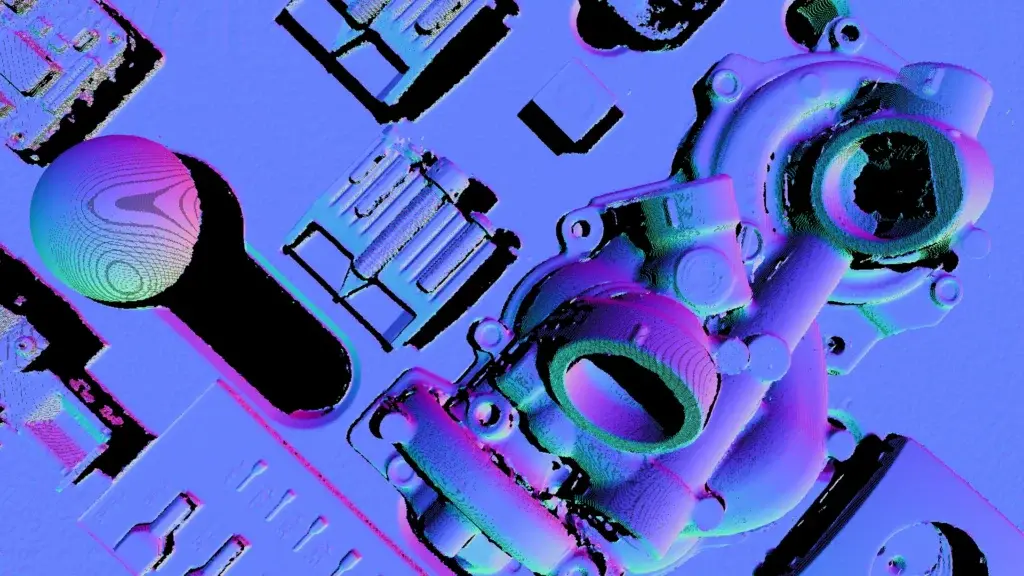 3D scan of diverse objects showcasing PhoXi 3D Scanner Gen3's HDR, normals. 