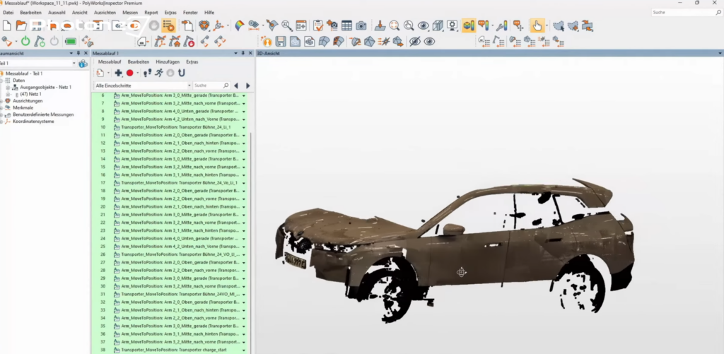 3D reconstruction of the crash car model using MotionCam-3D color.